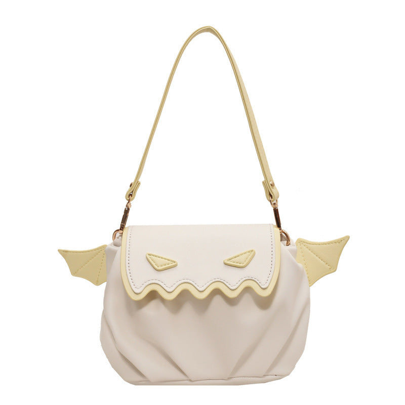 Halloween Pumpkin Crossbody Bag – Funny Cartoon Shoulder Purse with Small Wings