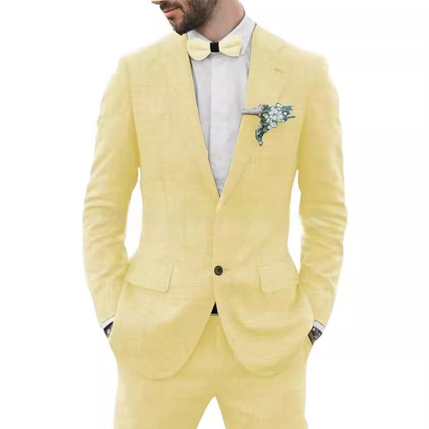 Men's Suit Wedding Party Suit Slim Fit Casual Coat Trousers