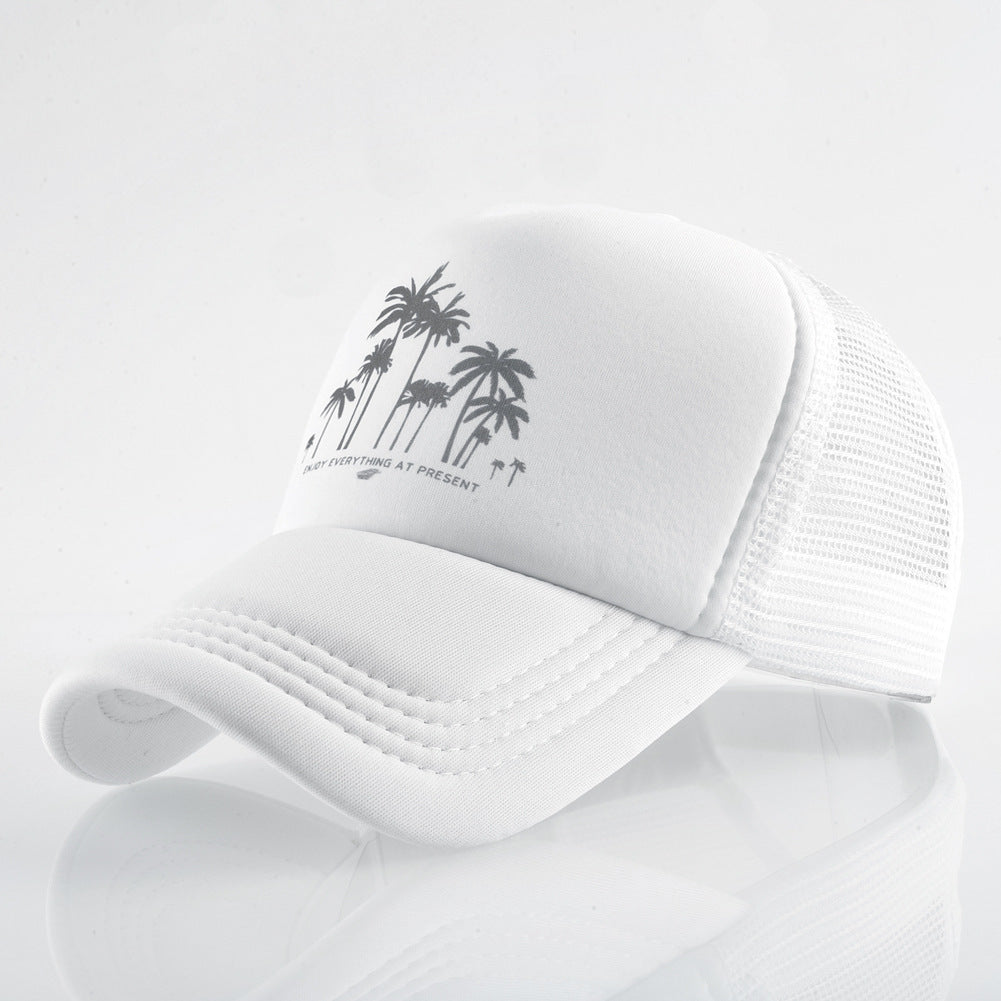 Summer Holiday Wide Brim Baseball Cap for Men and Women with Hip-Hop Flower Print