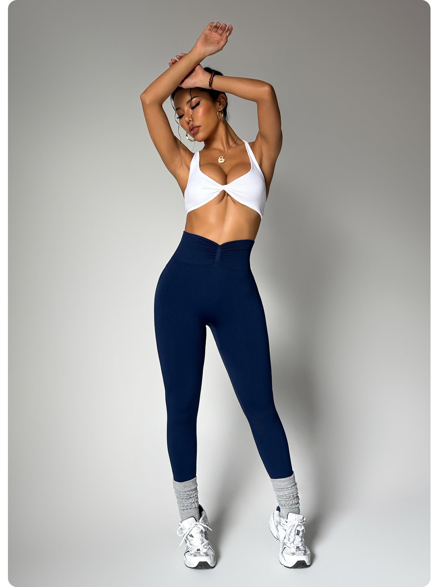 Women’s Dark Blue Yoga Pants – High Stretch Hip-Lifting Shaping Trousers