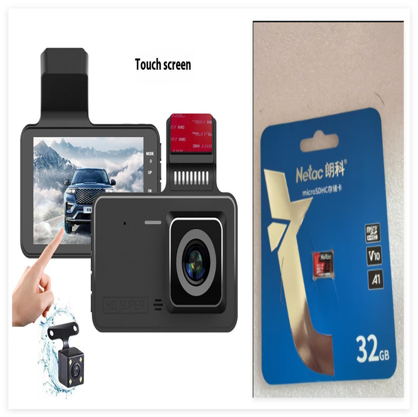 Dual Lens Dash Cam – 4-Inch Night Vision Hidden Recorder