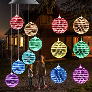 1pc Color Changing Solar Wind Chimes - LED Mobile Hanging Light For Garden, Patio, And Yard Decoration