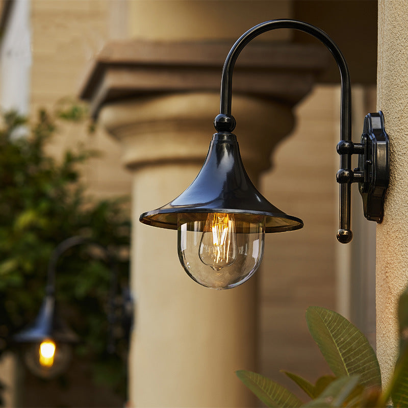 Outdoor Wall Lamp Horn Wall Lamp Outdoor Gate Lamp Stairs Pastoral Aluminum Balcony Exposed Table Lamp