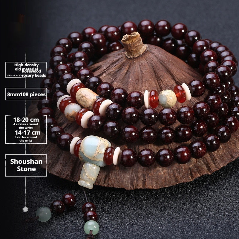 Pterocarpus Santalinus Bracelet Men's 108 Beads
