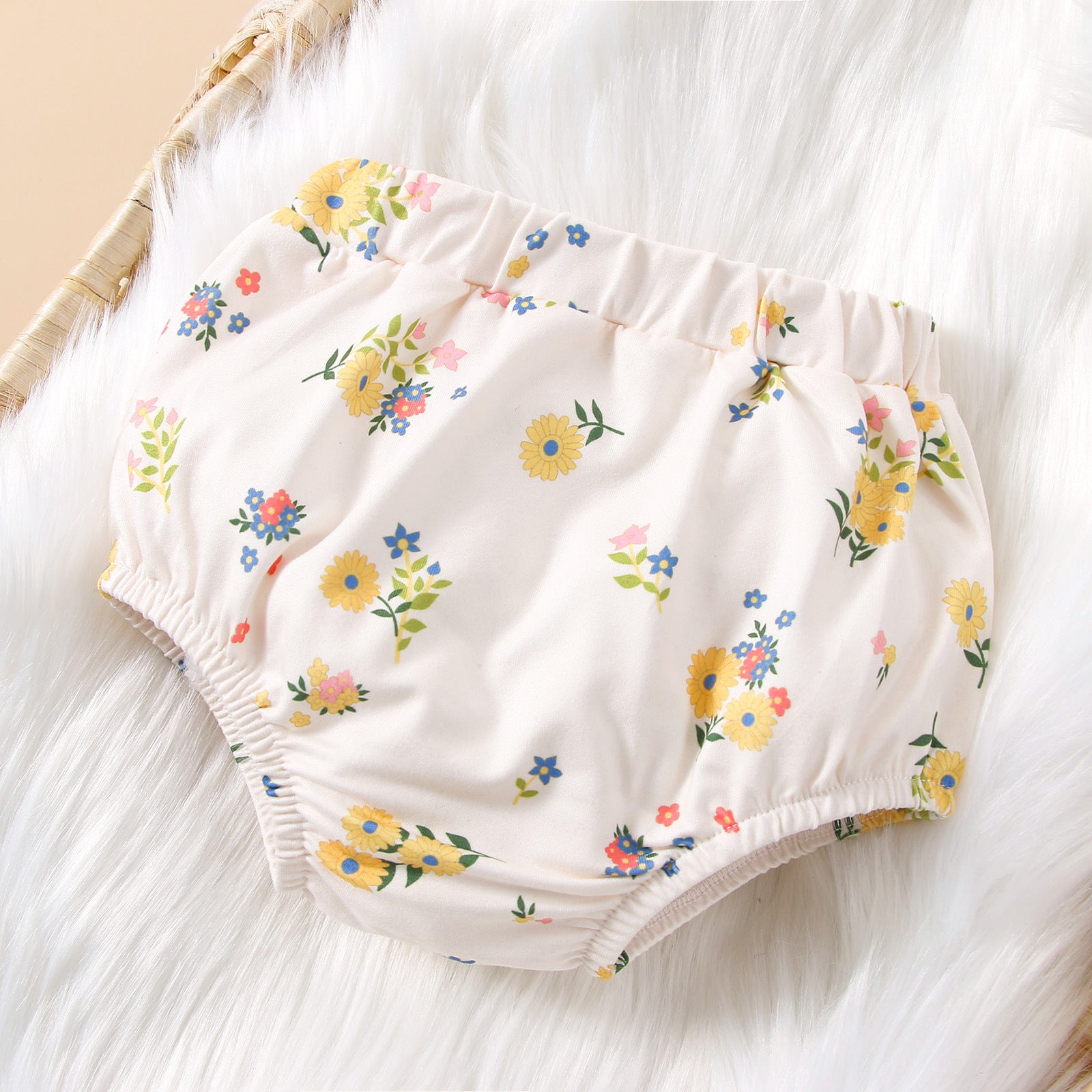 Ins Style Baby Clothing Four-piece Set With Floral Flying Sleeves