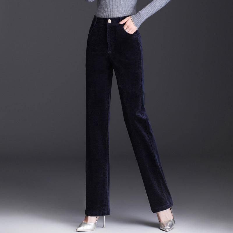 High Waist Straight Corduroy Women's Pants – Loose Lamp Wick Style
