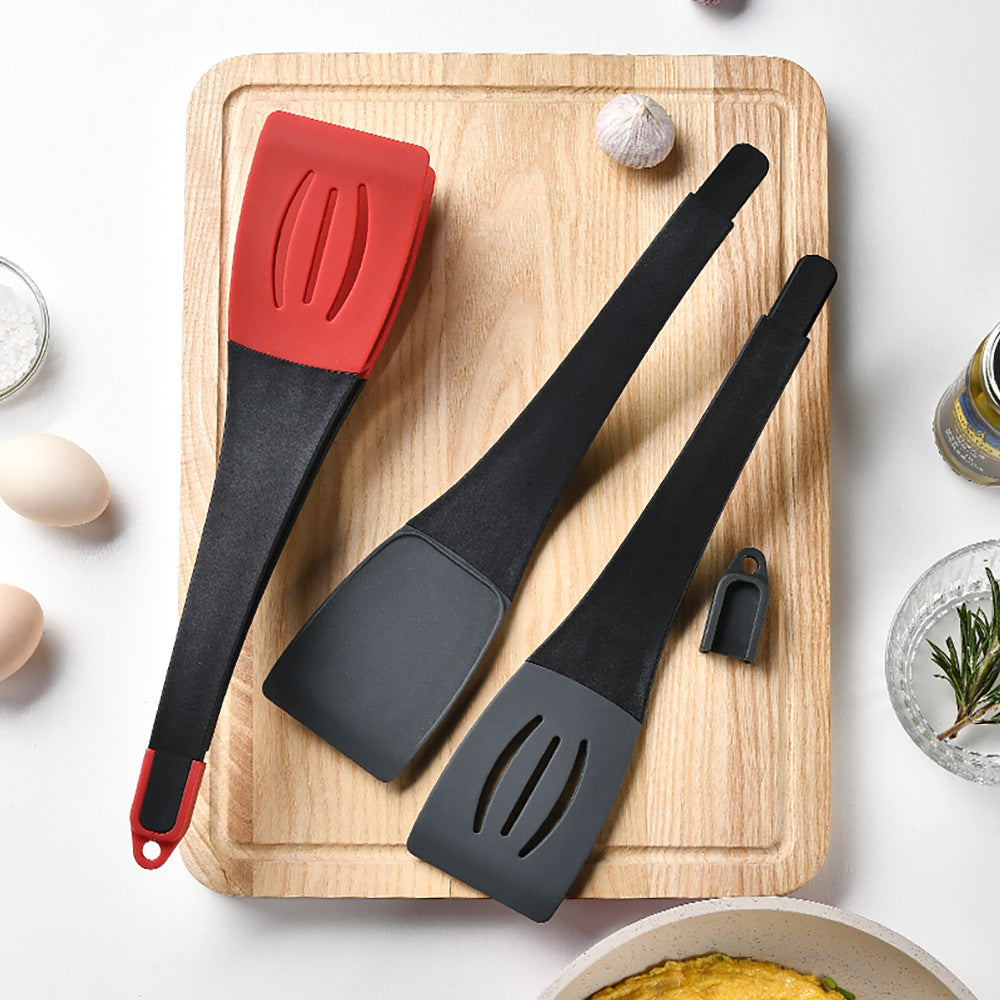3-in-1 Silicone Frying Spatula Clip – Multi-Function Turner for Steak, Pancakes & More