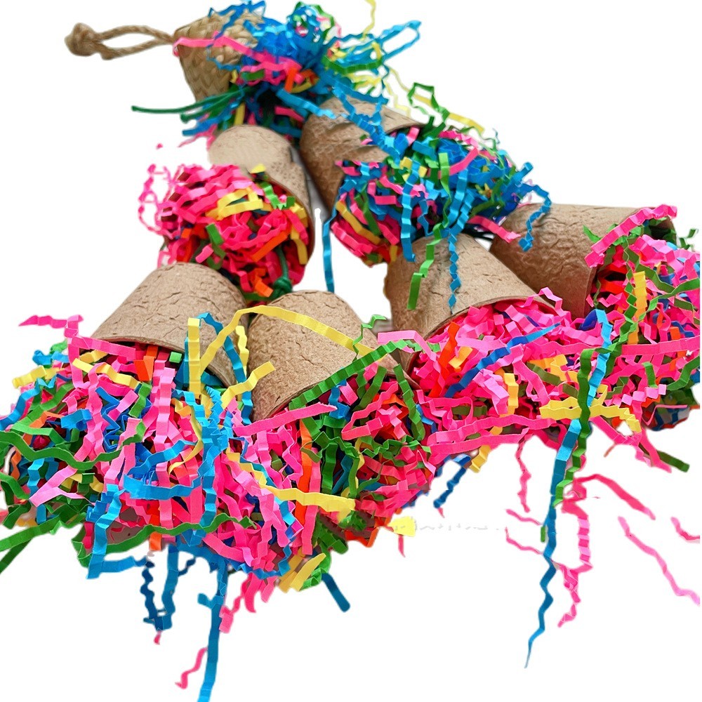 Parrot Paper Cup Palm Weaving Gnawing Toy