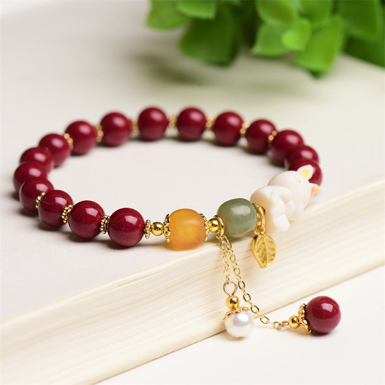 Tian Yu Natural Beeswax Purple Gold Sand Bracelet For Women