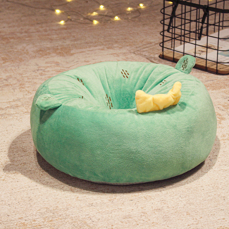 Thickened Round Cartoon Plush Futon Seat Cushion