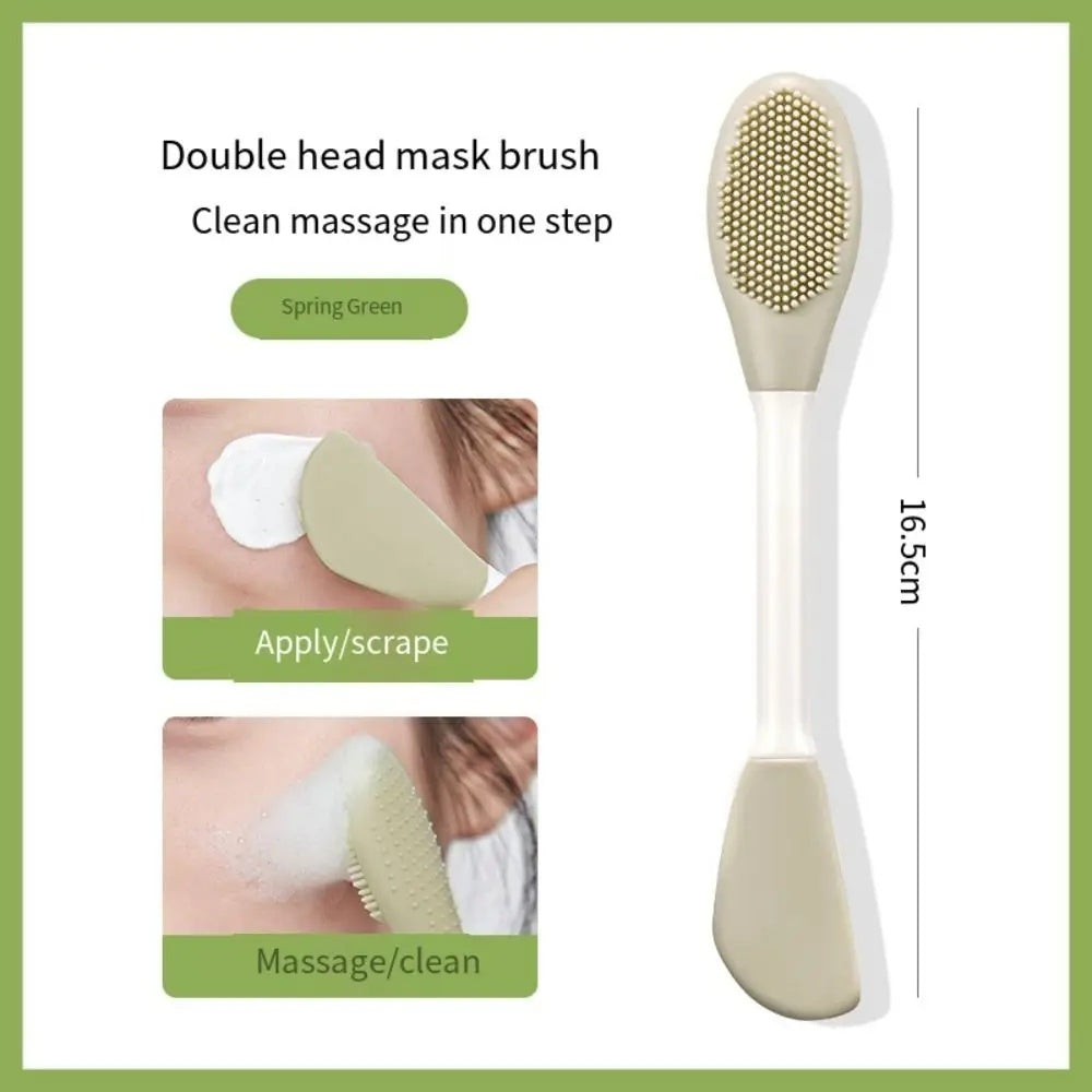 Silicone Dual Head Facial Brush For Massage And Mud Scraper