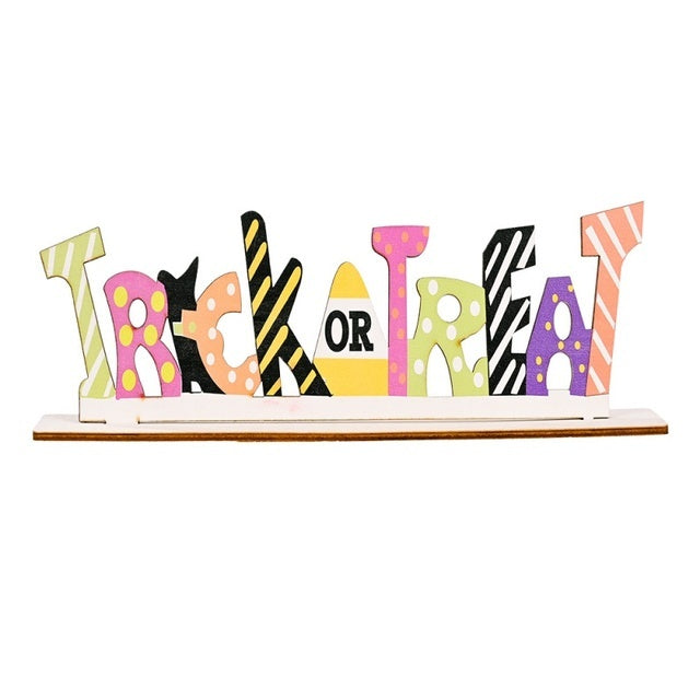 Halloween Wood Decorations DIY Ghost Letter Festival Ornamen