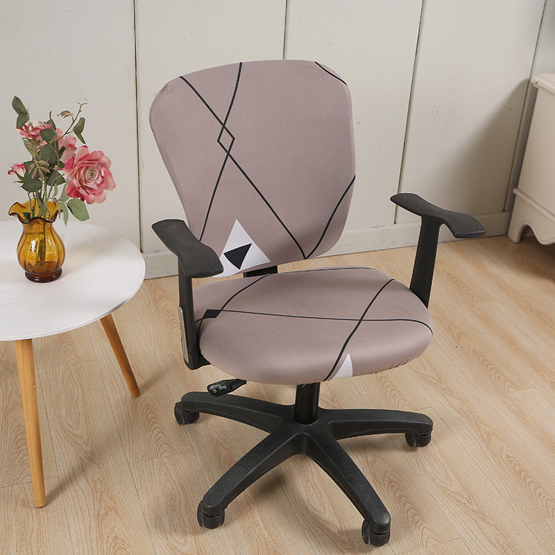 Modern Striped Polyester Split Universal Office Swivel Chair Cover