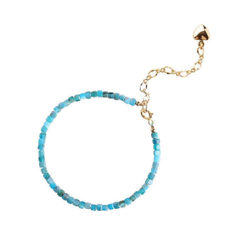 Women's Natural Blue Apatite Crystal Bracelet