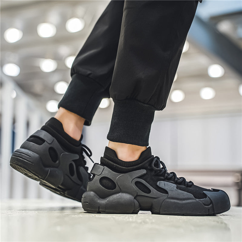 Breathable Fly Woven Mesh Lace-up Platform Sports Mesh Shoes