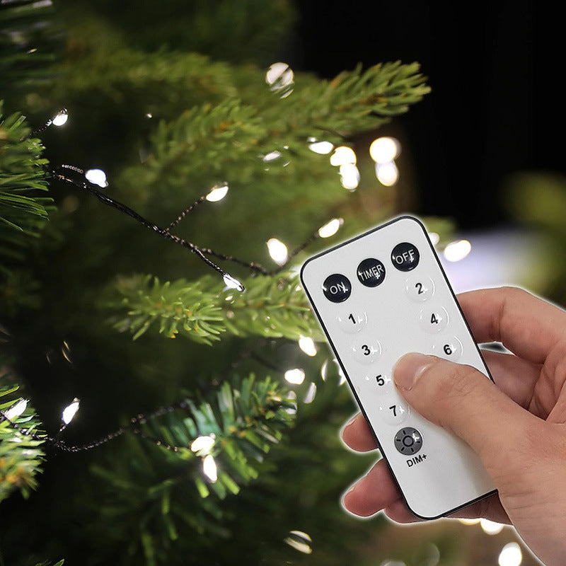Remote-Controlled LED Christmas Firecracker Light with Low Voltage Hidden Green Copper Wire