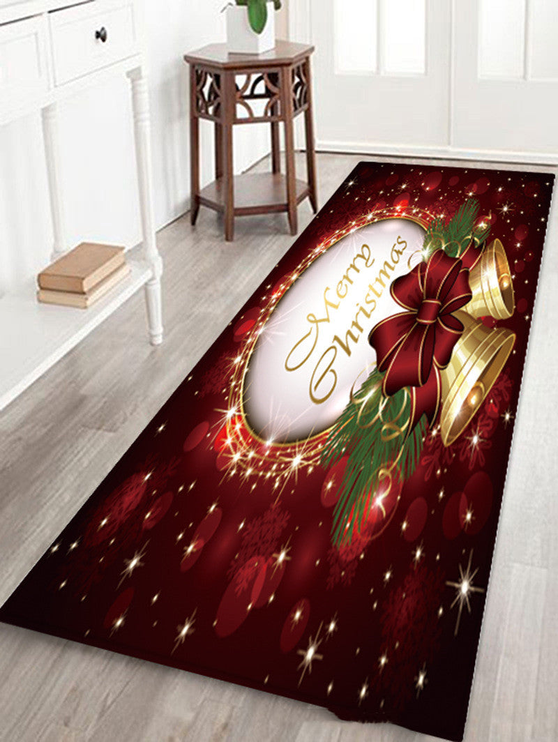 Christmas Printed Flannel Bathroom Mat