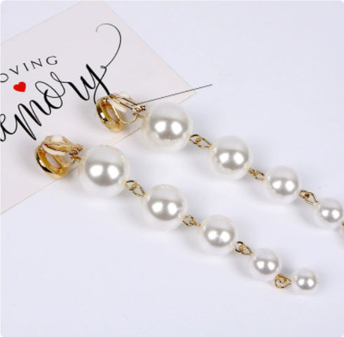 Pearl Long All-Match Trendy Earrings Fashion Accessories Women