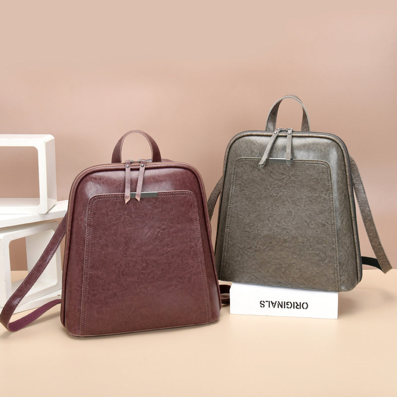 Women's Korean Style Travel Backpack PU Letters Pattern