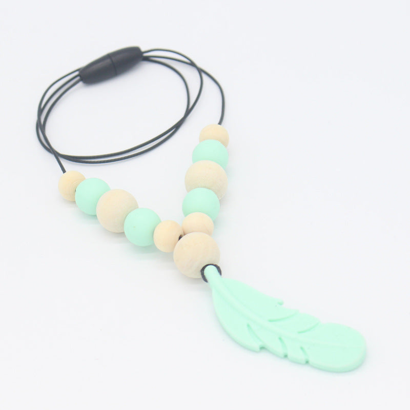 FeatherBite™ Baby Silicone Necklace – Soothing Teething Relief