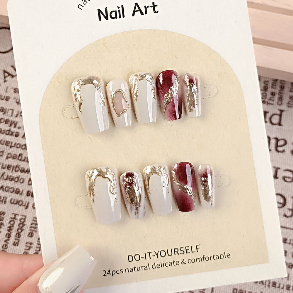 Hand Worn Nail Piece In China-Chic Red In The Year Of The Snake