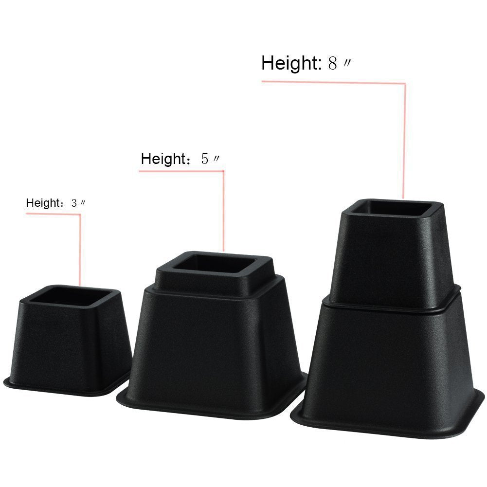 8 Bed Feet Set Plastic Heightening Pad Table Feet Load-bearing Anti-wear Table Mat
