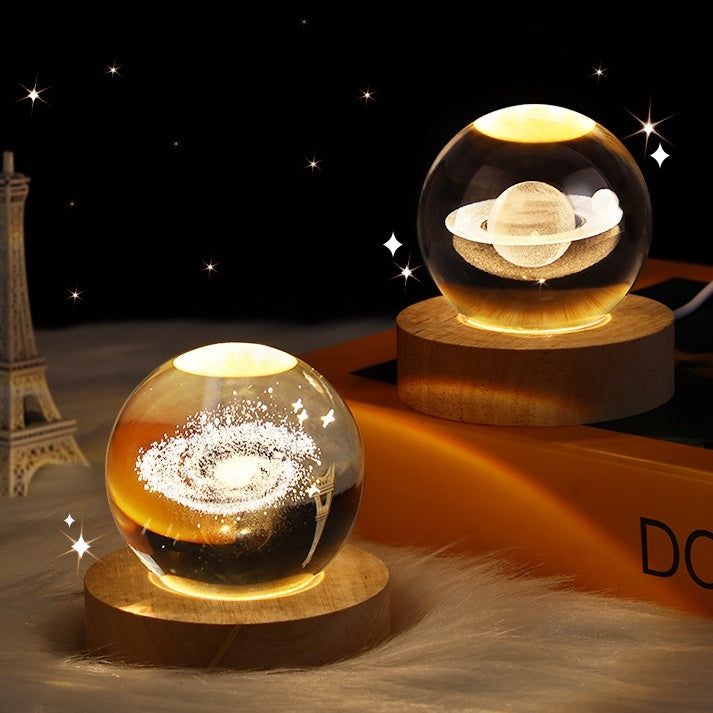 Luminous Starry Sky Moon and Planets Crystal Ball Night Lamp Projection Light