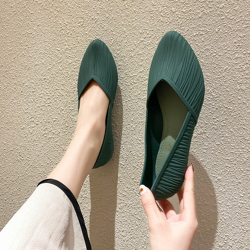 Women's Shallow Mouth PVC Crystal Sandals Non Slip Regular