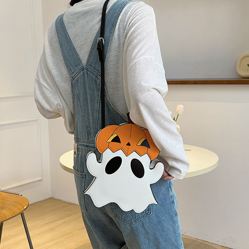 Halloween 3D Cartoon Pumpkin Ghost Bag – Creative Crossbody Shoulder Purse