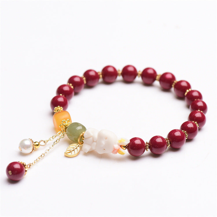 Tian Yu Natural Beeswax Purple Gold Sand Bracelet For Women