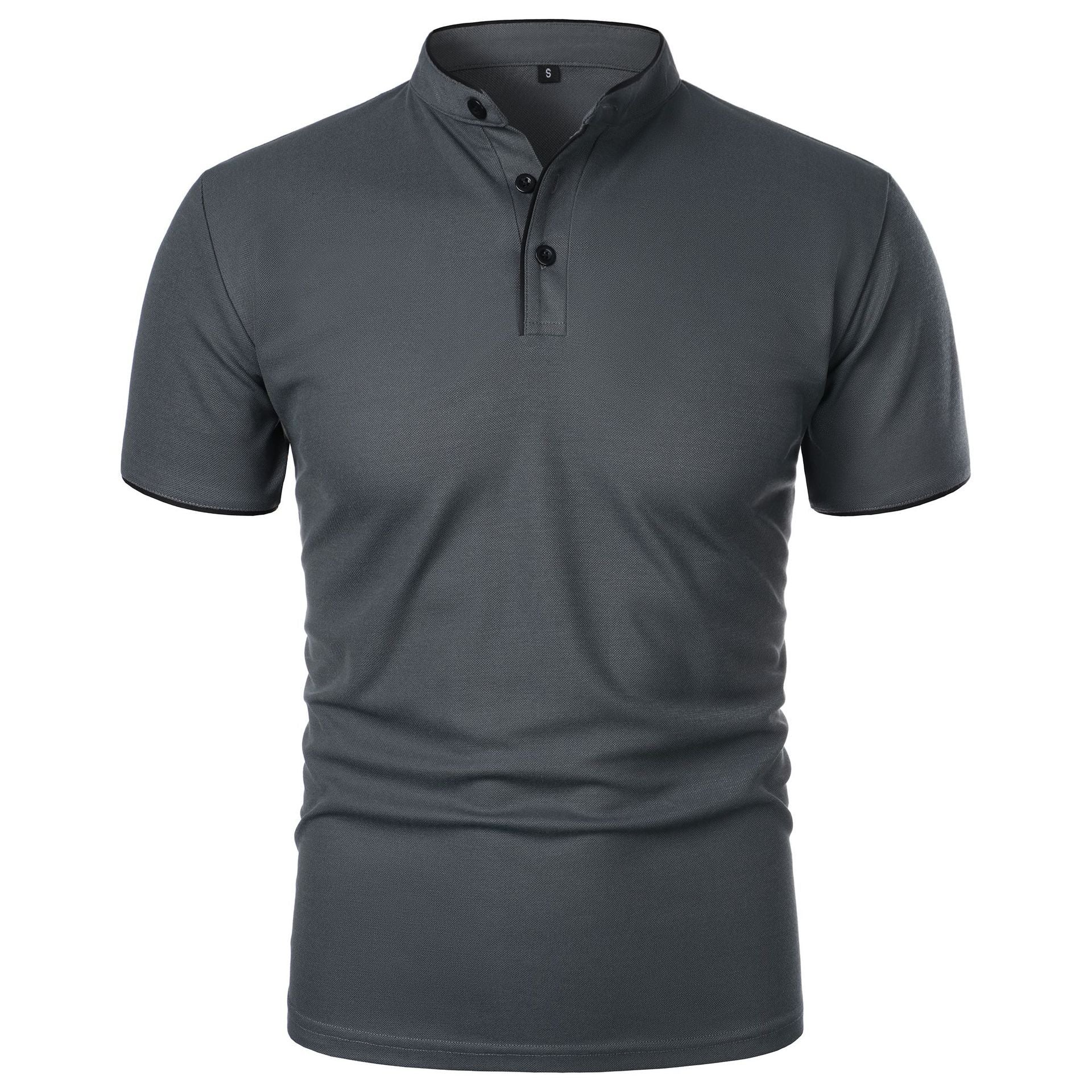 Men's Summer Solid Color Top Popular Short Sleeve Slim Fit European And American Short Sleeve