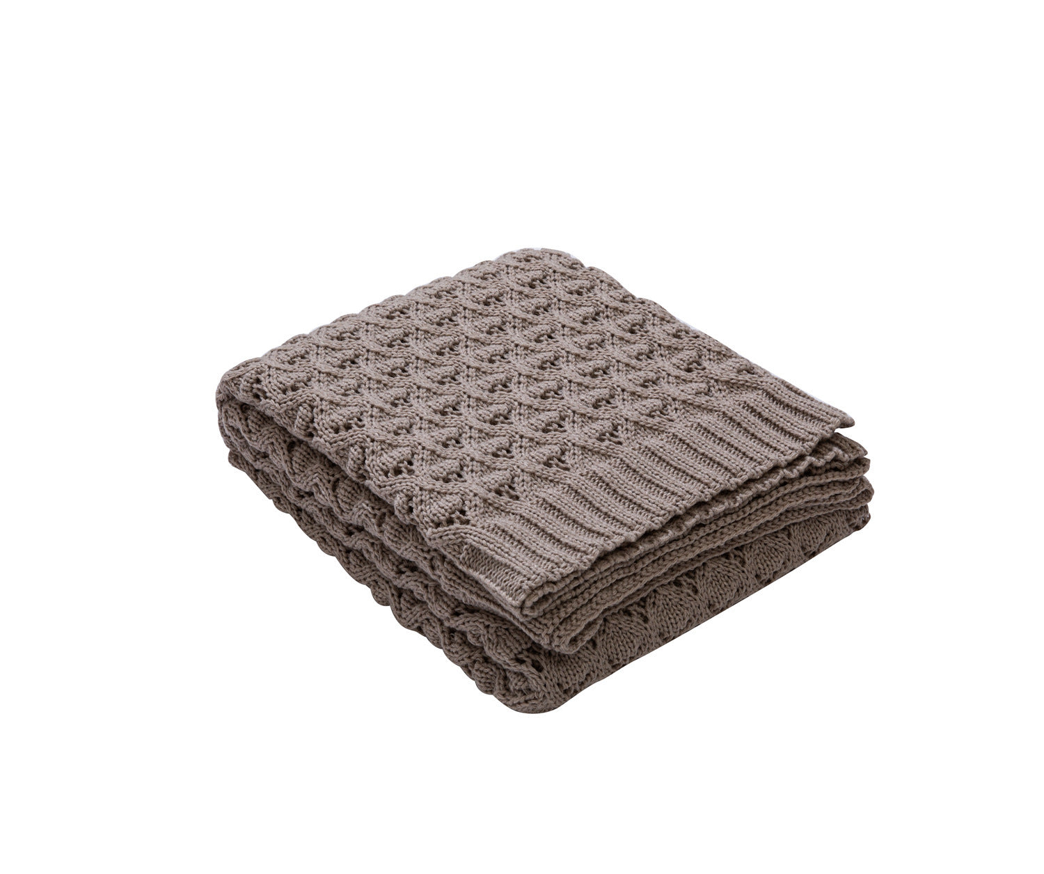 Nordic Style Solid Color Chenille Acrylic Knitted Diamond Hole Sofa Blanket