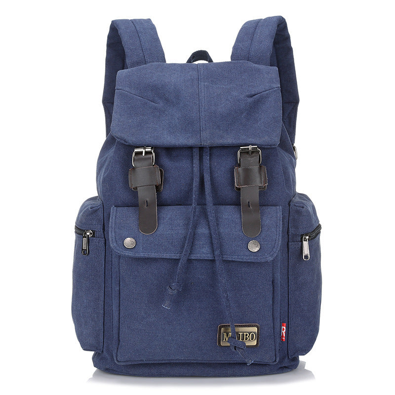 Unisex Canvas Bucket Backpack Large Capacity Travel Bag