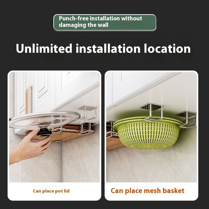 Kitchen Rack Punch-free Wall Hanging Pot Storage Rack