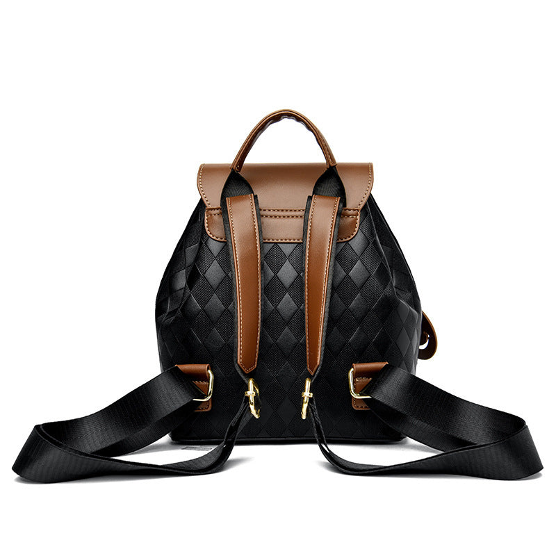 Womens PU Leather Bucket Backpack Casual Travel Bag