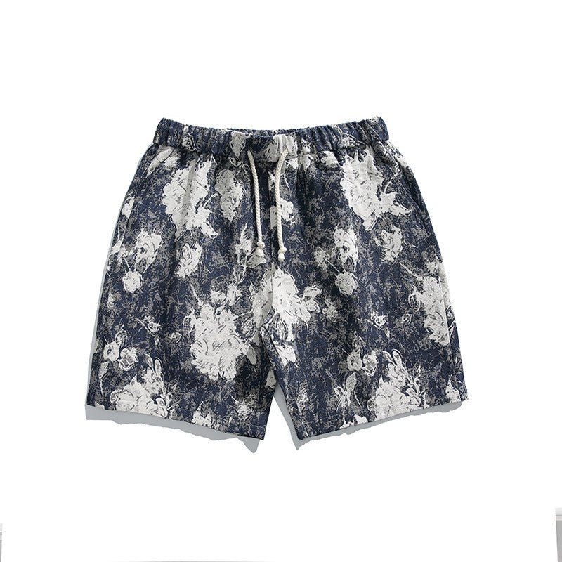 Men's Relaxed Fit Retro Floral Shorts Casual Streetwear