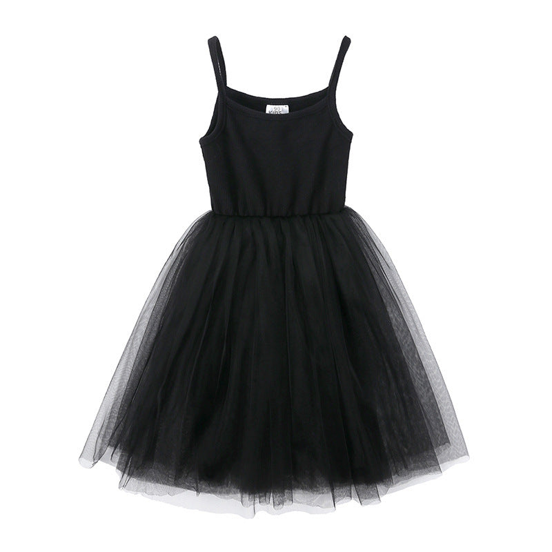 Girls' Rib Mesh Camisole Dress