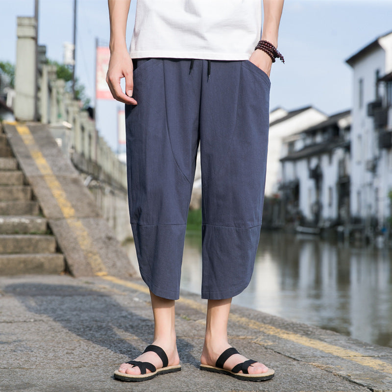 Men’s Linen Beach Pants – Thin Casual Comfortable Summer Trousers