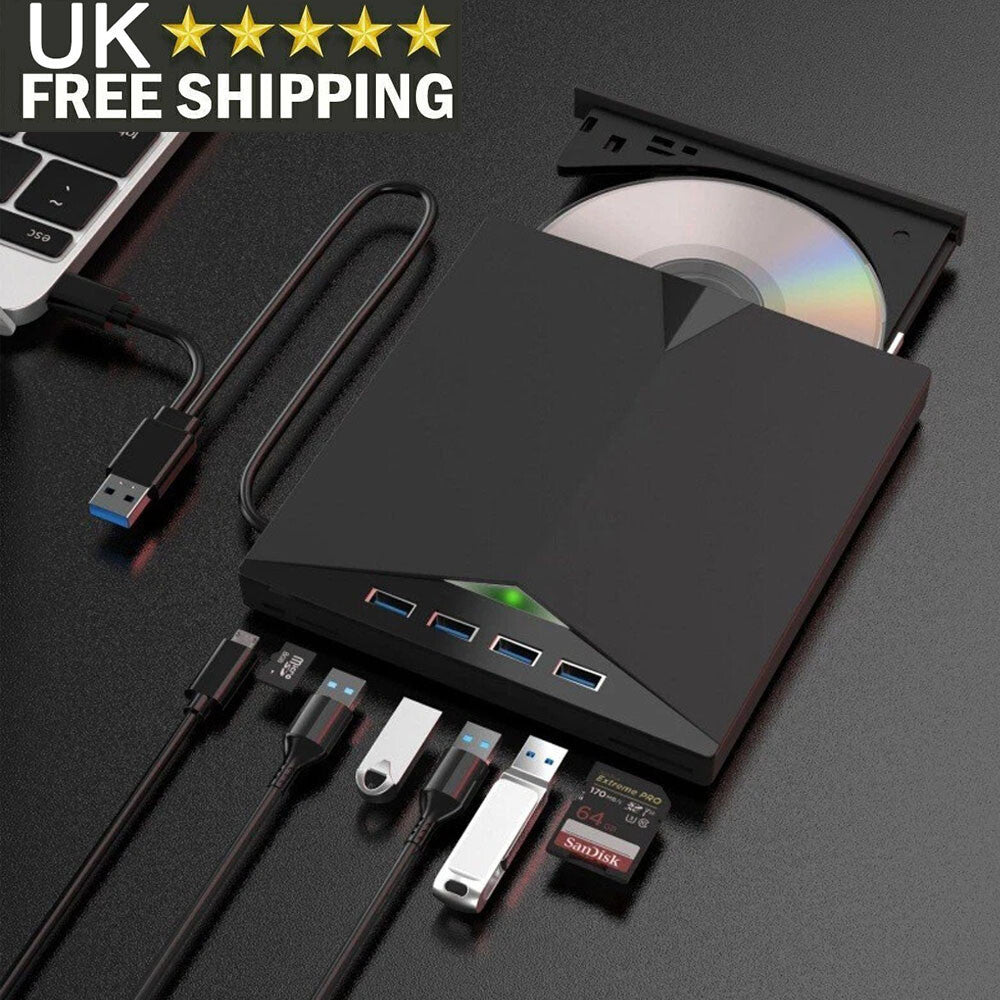 7-in-1 External USB 3.0 DVD/CD RW Writer & Reader – Laptop & PC