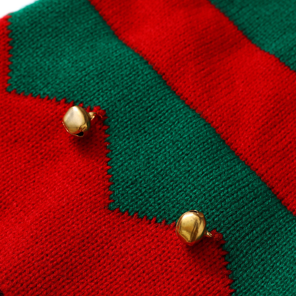 Children's Christmas Striped Knitted Woolen Hat