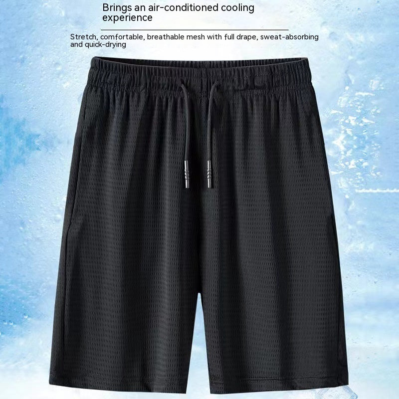 Men’s Breathable Mid-Length Summer Pants – Loose Fit, Ice Silk & Mesh Options