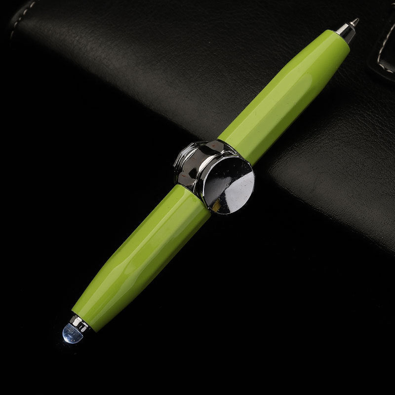 Creative LED Spinning Ballpoint Pen with Decompression Gyro for Office and School