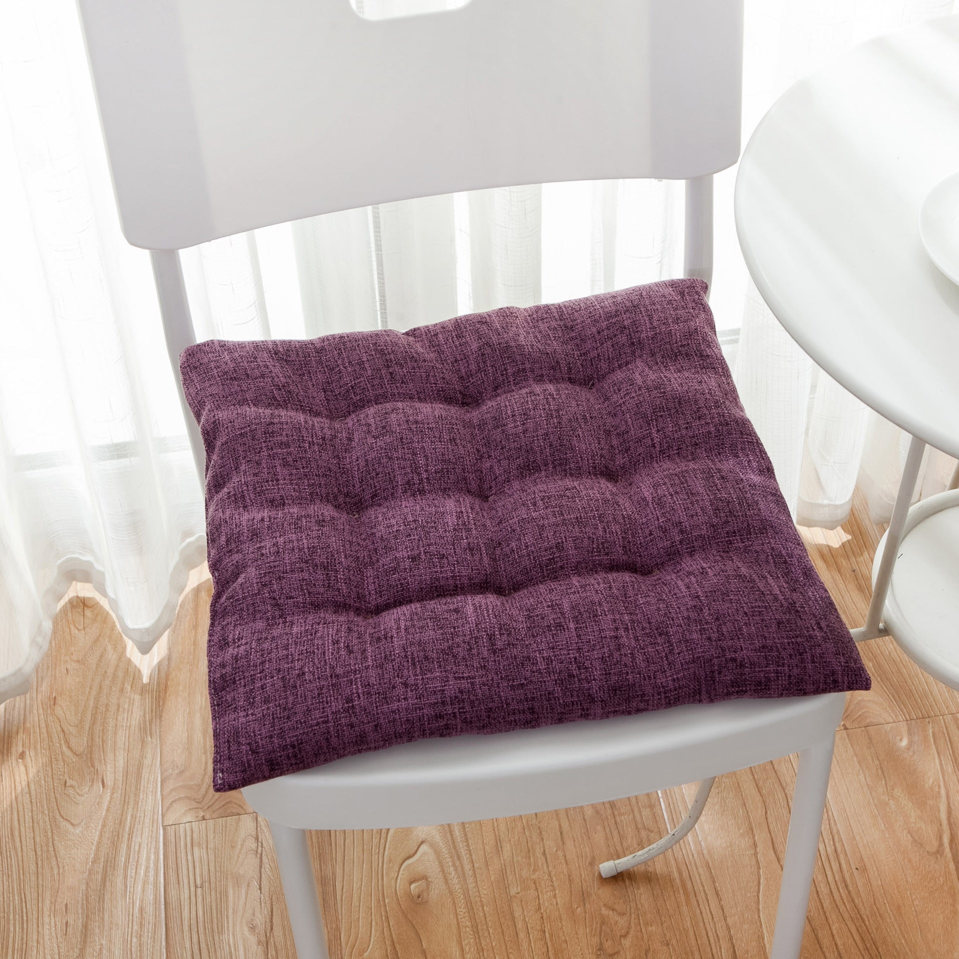 Simple Nordic Solid Color Linen Thickened Seat Cushion
