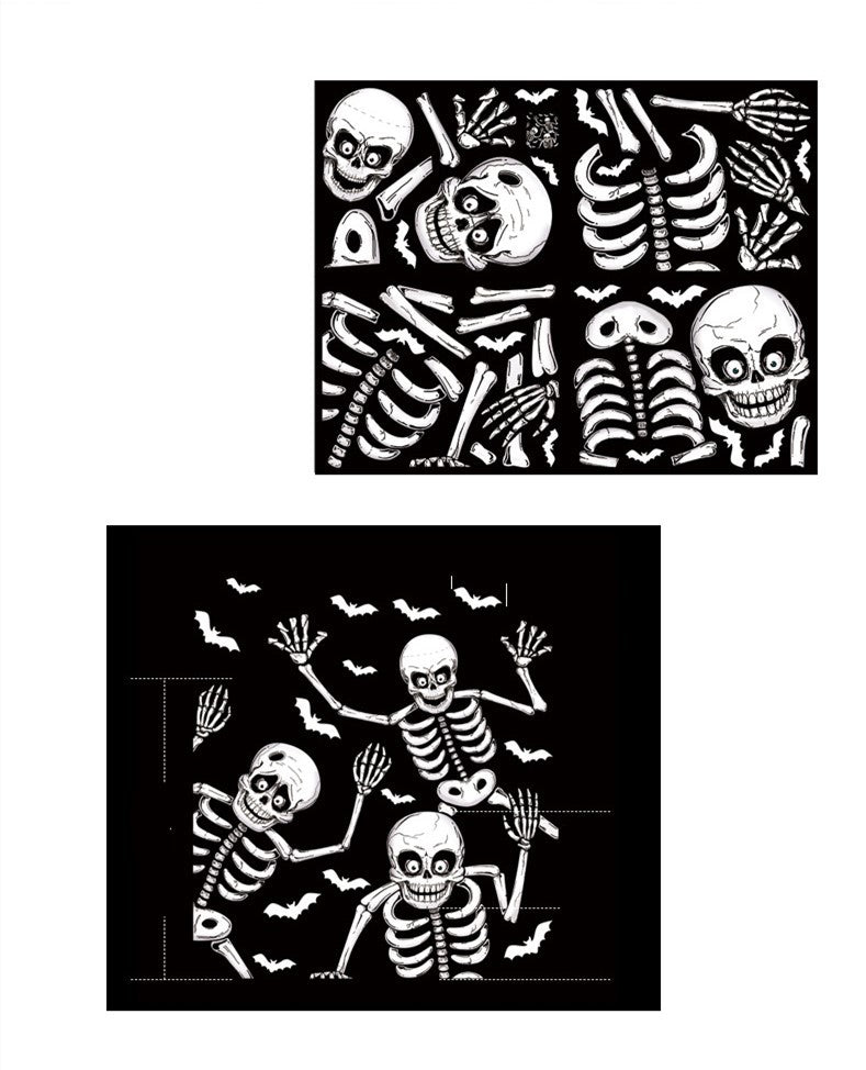 Halloween Skull Wall Sticker – Removable Spooky Decoration for Home and Party