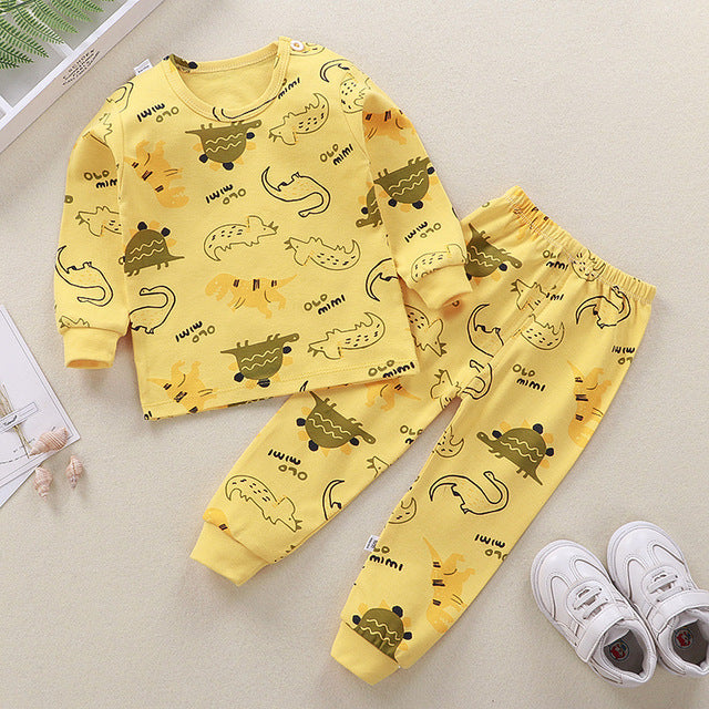 Autumn and Winter Baby Pajamas – Long Sleeve Tops and Trousers Girls’ Home Clothes