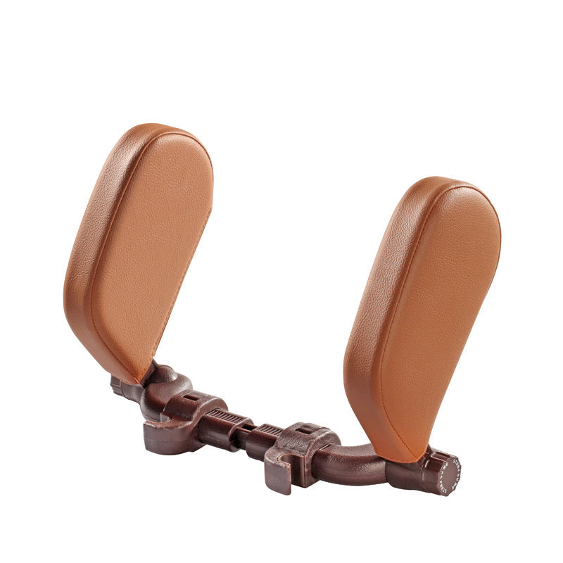 Adjustable Car Headrest Pillow, Soft Leather Travel Neck Support Cushion