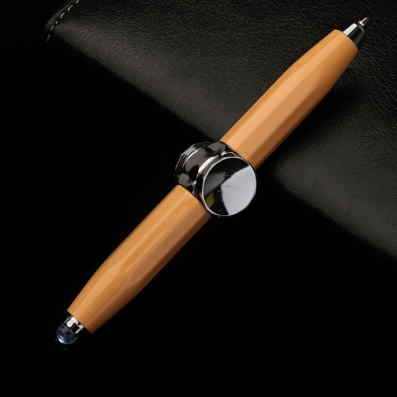 Creative LED Spinning Ballpoint Pen with Decompression Gyro for Office and School