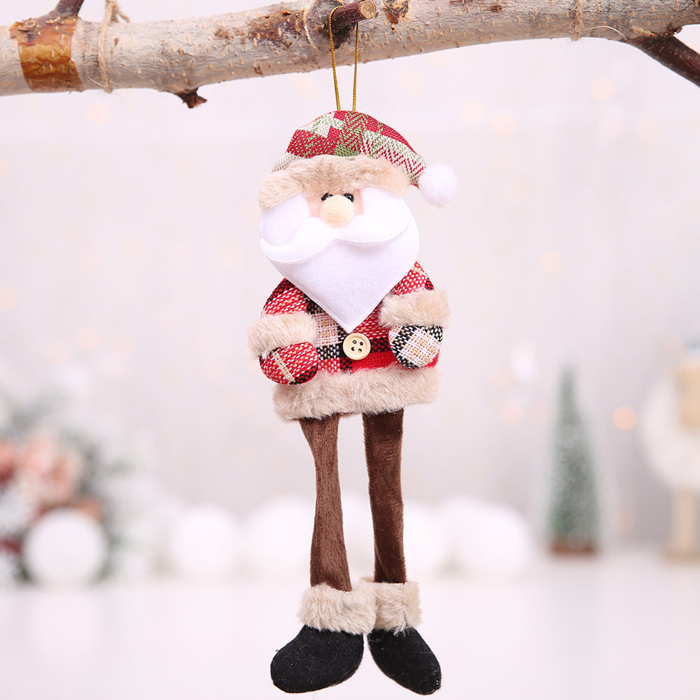 Christmas Tree Ornaments Doll Plaid Cloth Pendant