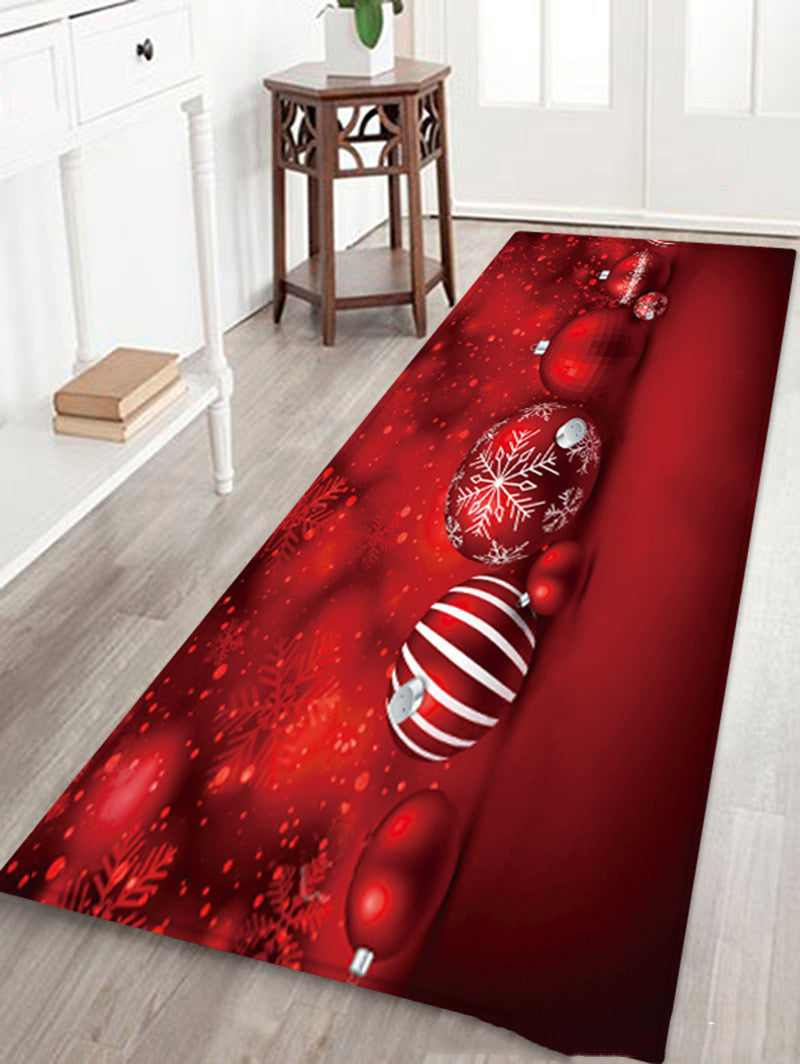 Christmas Printed Flannel Bathroom Mat
