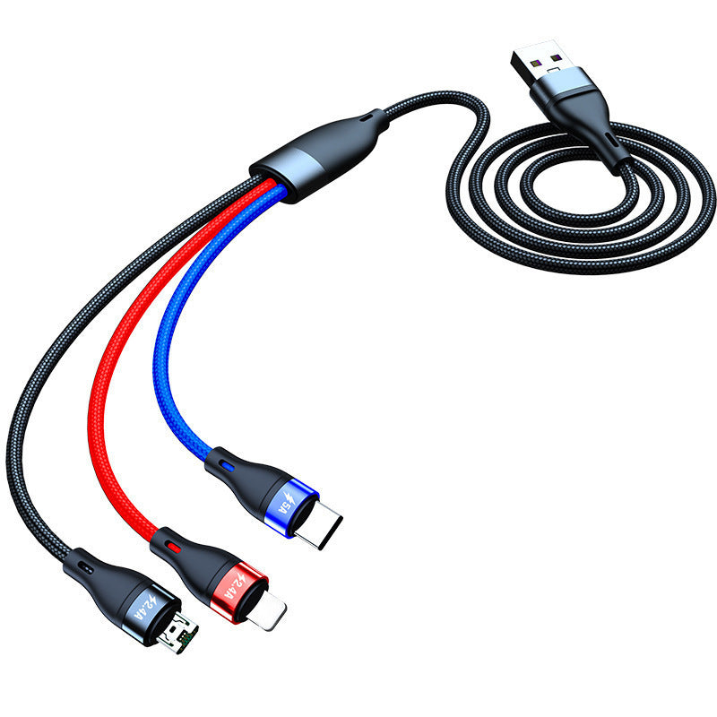 Three-in-one Mobile Phone Data Cable
